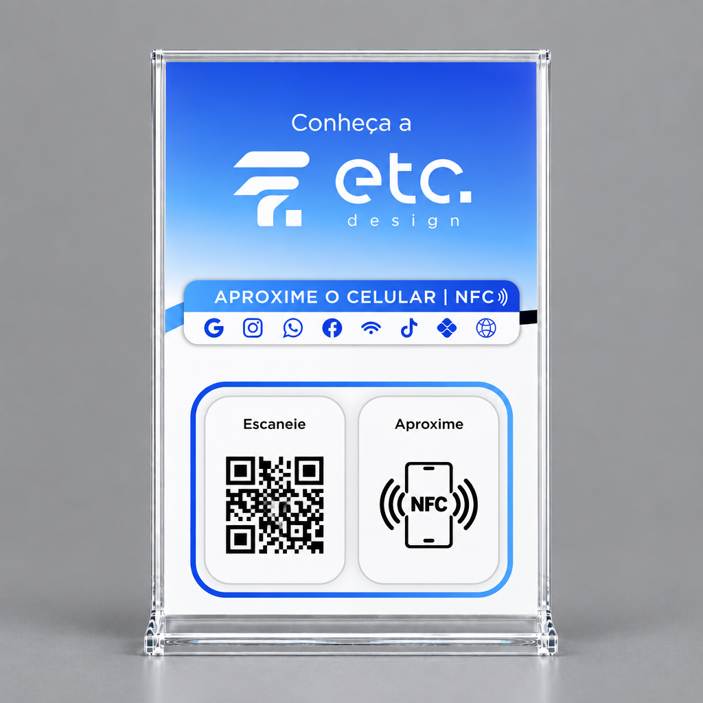 Placa NFC + QR Code