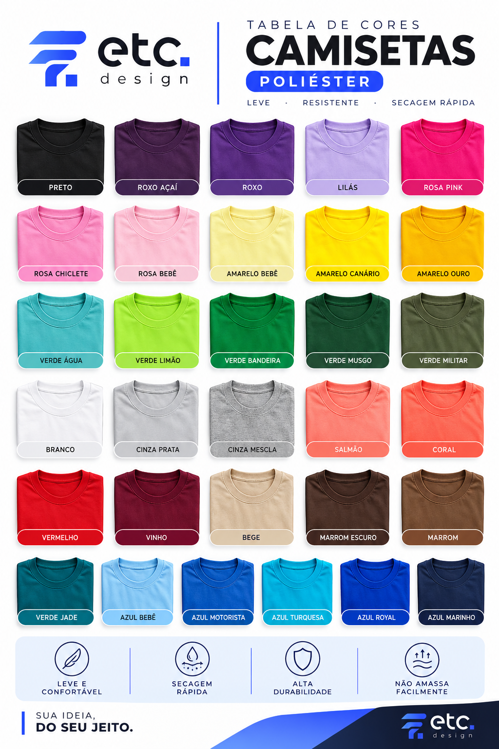 Camisa de Poliéster Baby Look Personalizada
