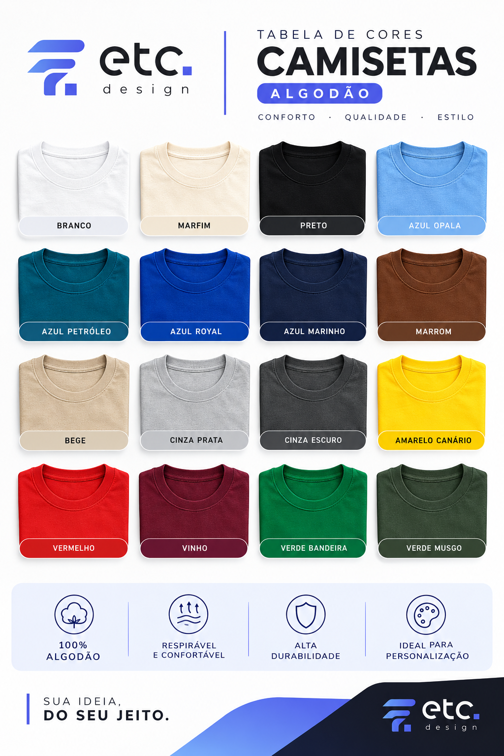 Camisa de Algodão Personalizada