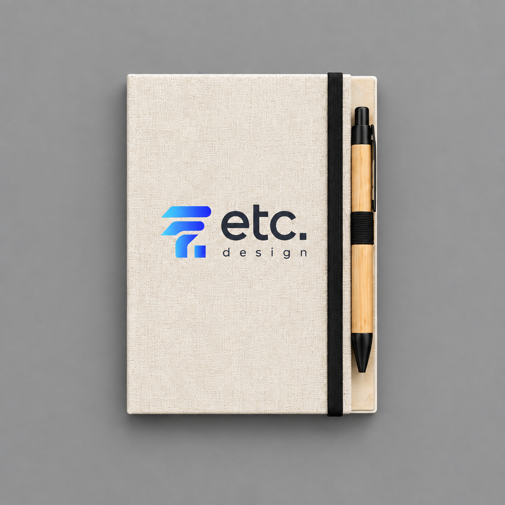 Agenda Personalizada 13x18 cm com Caneta e Bloco de Anotações