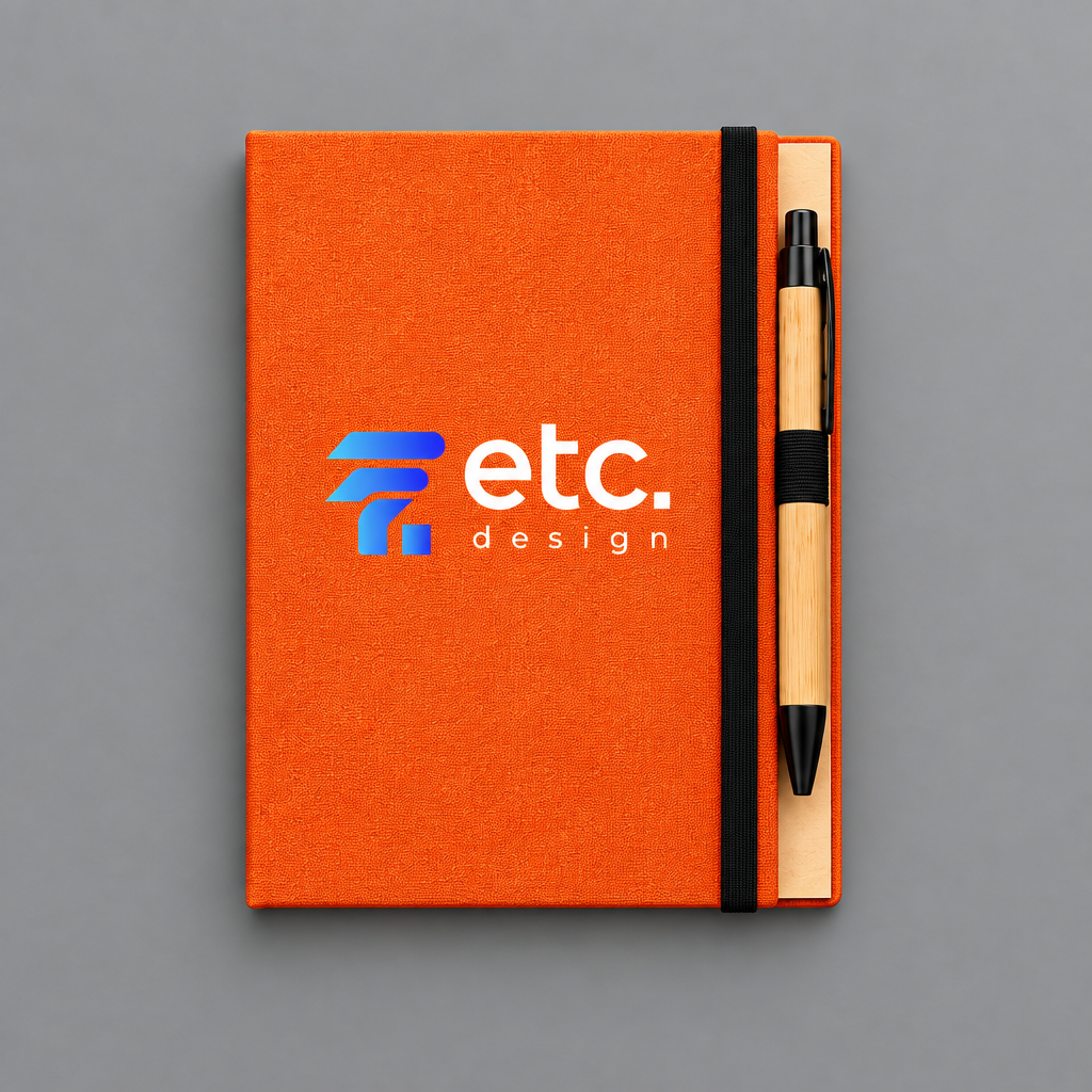 Agenda Personalizada 13x18 cm com Caneta e Bloco de Anotações