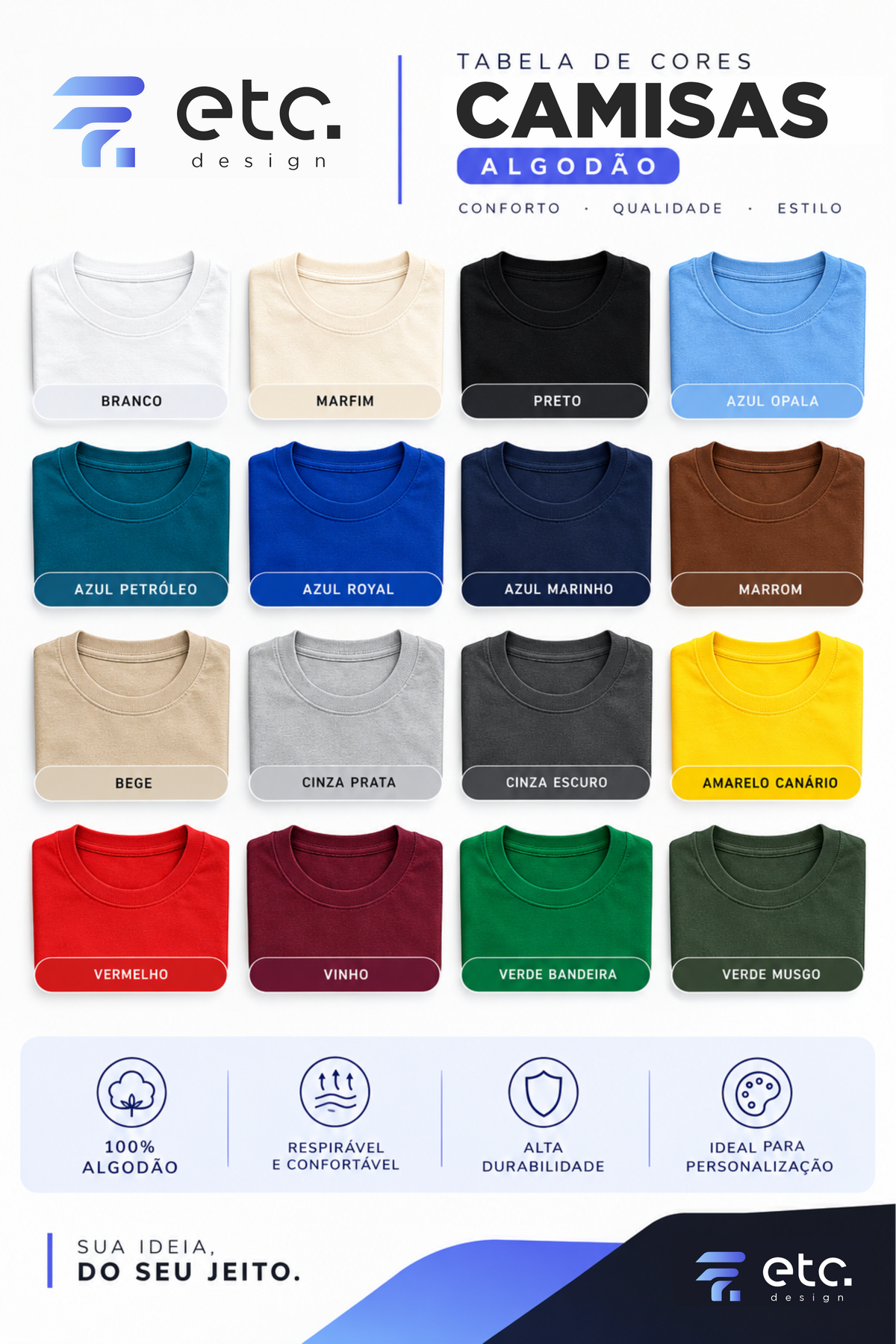 Camisa de Algodão Personalizada