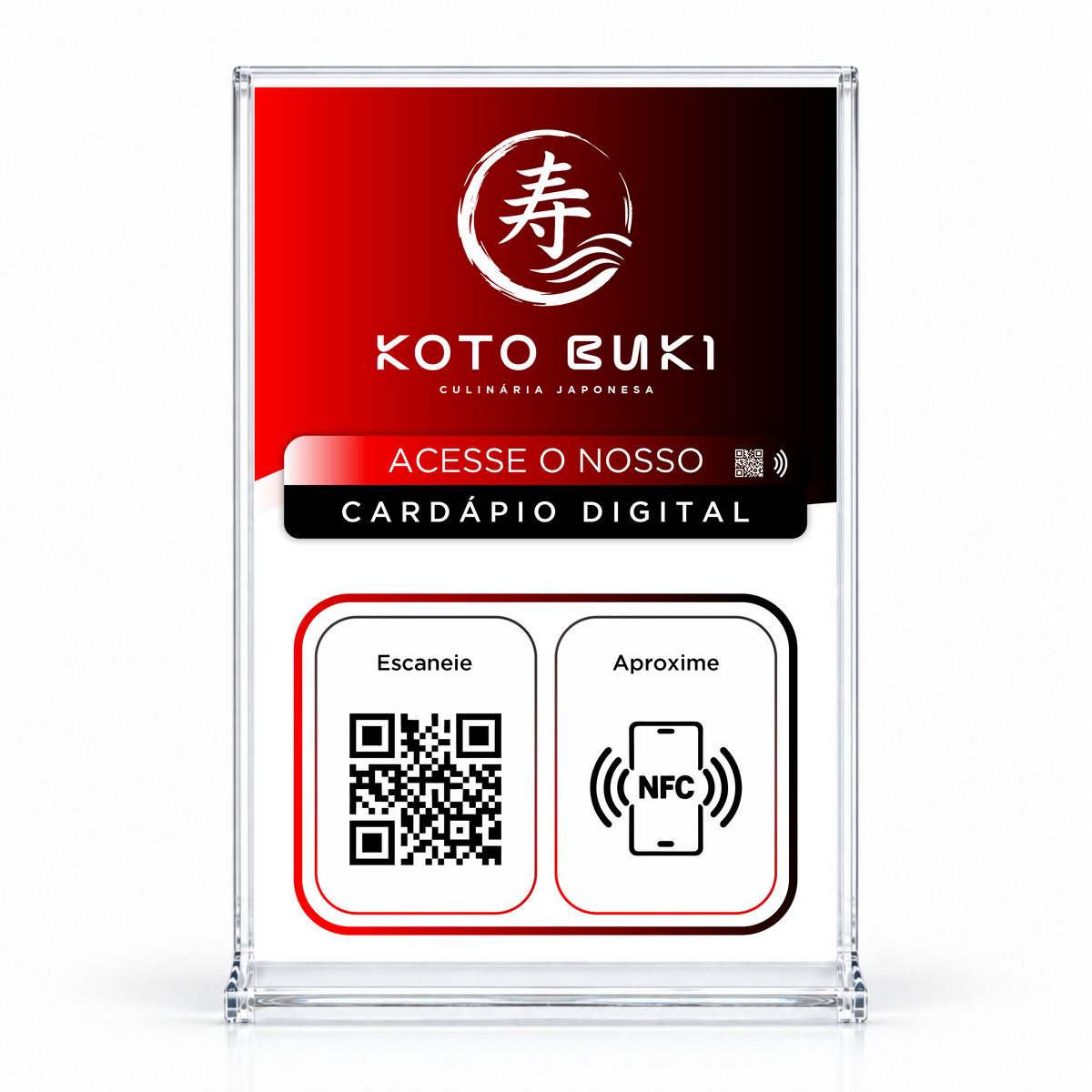Placa NFC + QR Code Modelo Personalizado (Multilink)