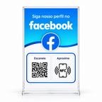 Placa NFC + QR Code Modelo Pronto