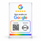 Placa NFC + QR Code Modelo Pronto