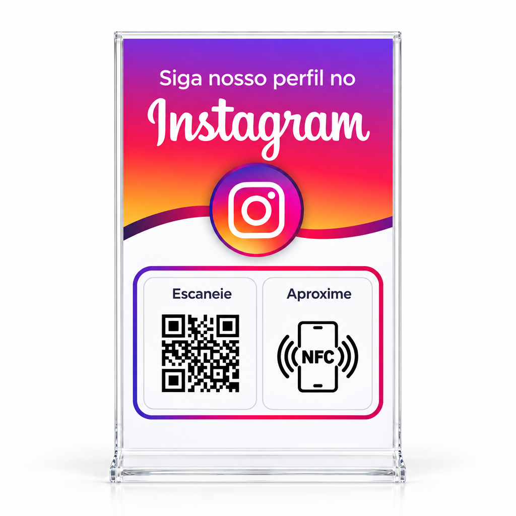 Placa NFC + QR Code Modelo Pronto