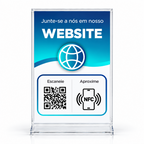 Placa NFC + QR Code Modelo Pronto