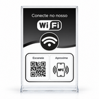 Placa NFC + QR Code Modelo Pronto